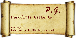 Perdéli Gilberta névjegykártya